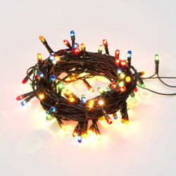 UDL-S0500-100-DGA MULTI IP20 MINI Гирлянда с контроллером. 5м. 100 миниламп накаливания. Разноцветный свет. Провод зеленый. TM Uniel.