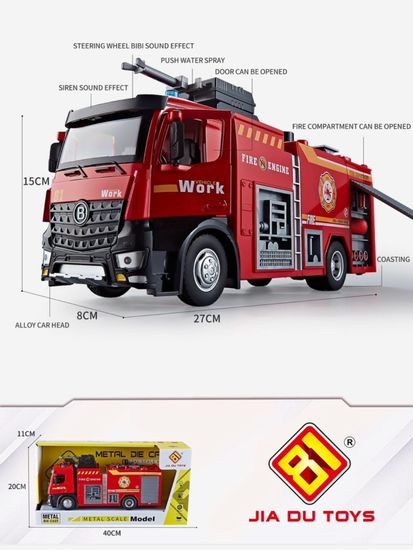 Инерционная  "Пожарная машинка" ( свет, звук, стреляет водой)