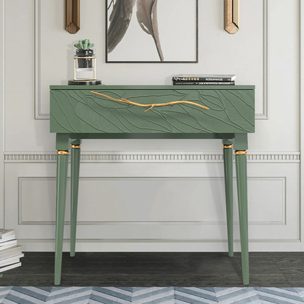 Консоль Арт Колор leaves Классик Голд Зеленый нефрит