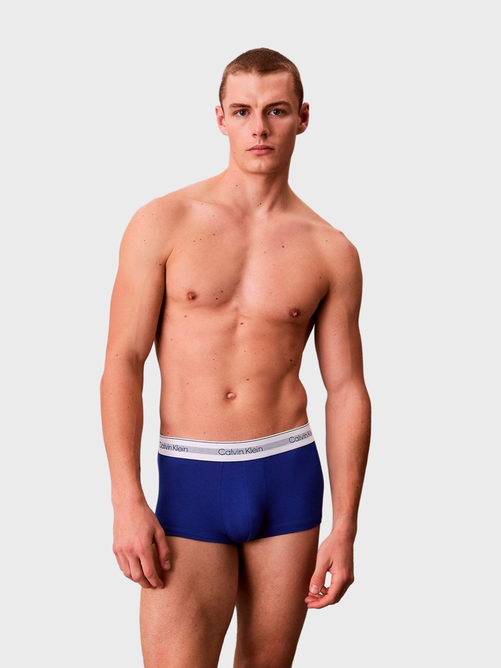 Мужские трусы Calvin Klein боксеры-транки Icon Modal Mesh 3-Pack Low Rise Blue