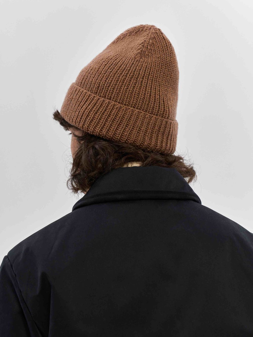 Шапка FOS Бини Вязаная коричневая