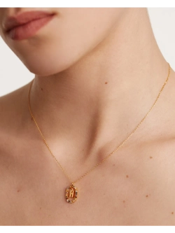 Колье Буква H серебро 925 пробы покрытое золотом