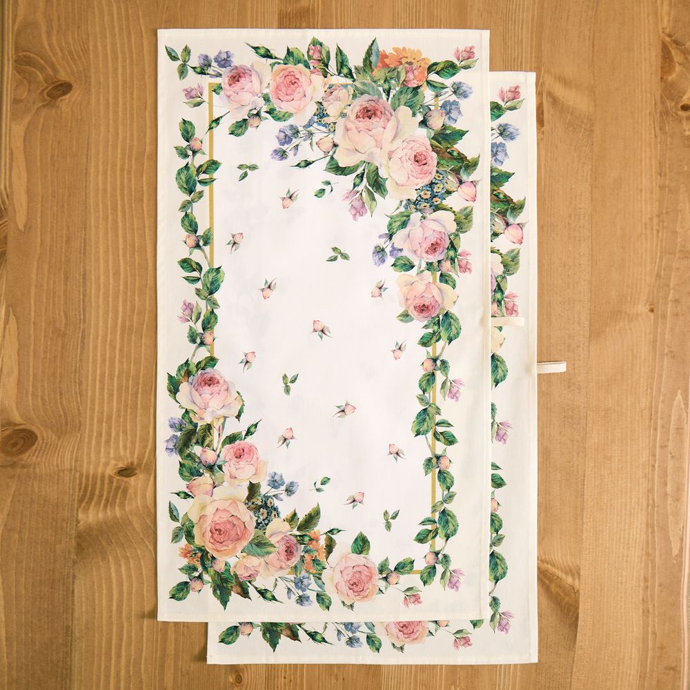 НАБОР ПОЛОТЕНЕЦ ИЗ 2-Х ШТ "ВИНТАЖ"40Х60 СМ ,КРЕМОВЫЙ, 100% ХЛОПОК,ТВИЛ