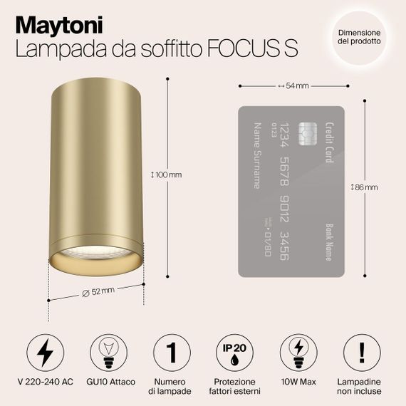 Потолочный светильник Maytoni Focus S C052CL-01MG
