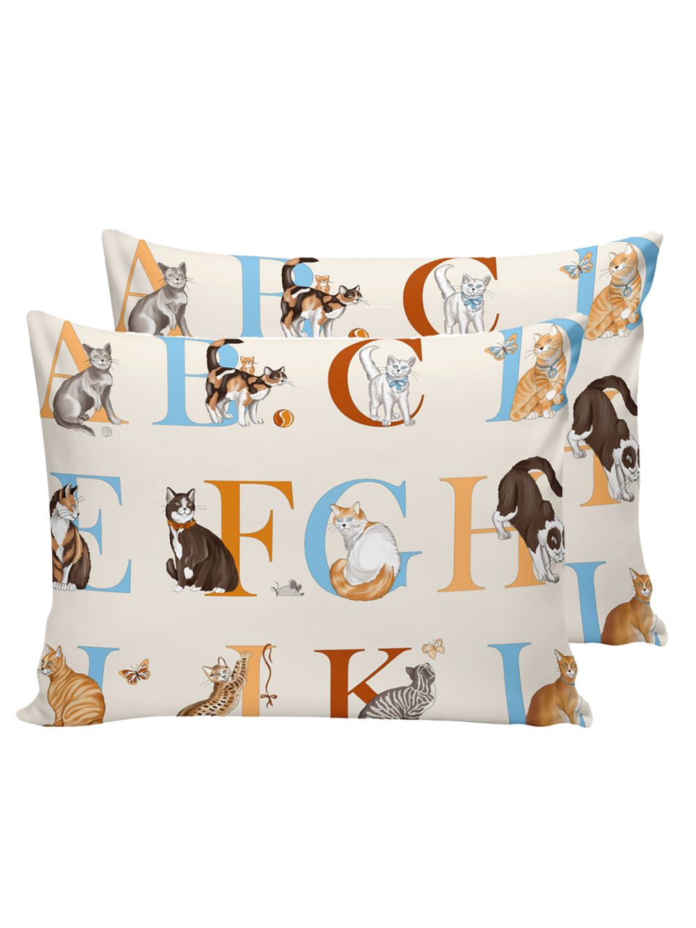 Постельное белье Сказка "Алфавит" 1,5-сп Наволочка 50х70 см 1 шт Простынь на резинке 90х200 см Пододеяльник 145х215 см, перкаль