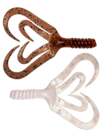 Твистер несъедобный Helios Credo Four tail 3,35"/8,5 см Red & White 100шт. (HS-20-003-N)