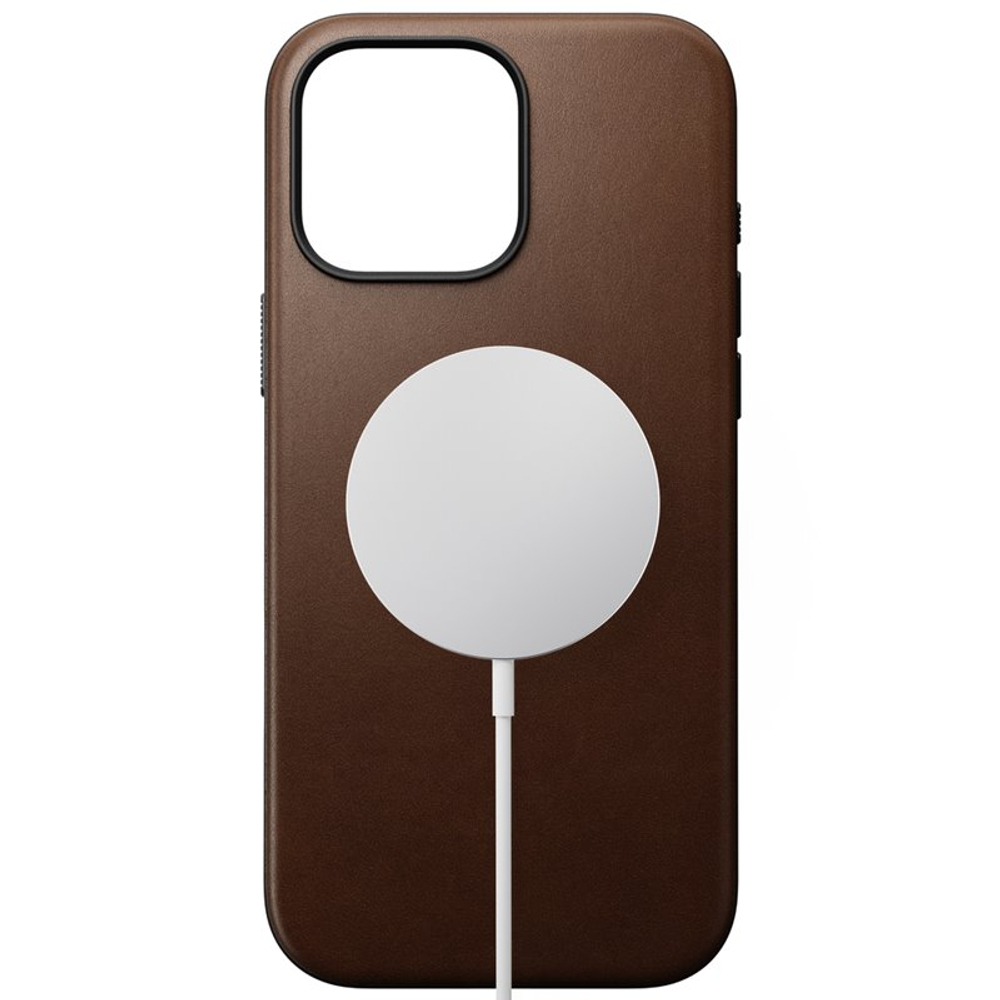 Чехол Nomad Modern Leather case, iPhone 16 Pro Max - brown