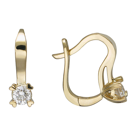 Серьги с бриллиантом  из желтого золота JA-S-С6412349