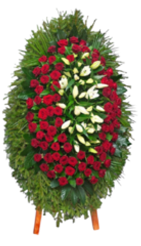 Венок на похороны из живых цветов №35 (120 см)