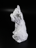 Статуэтка собаки породы Йорк (York dog) полигональная 21 см., 3D печать, белы