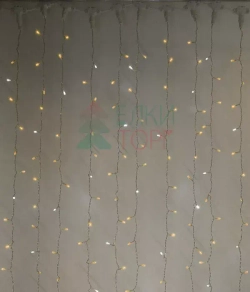 Светодиодный занавес с белым бликующим диодом 2*3 м, 220V., 600 теплых белых LED ламп, прозрачный ПВХ, Beauty Led (PCL600BLW-10-2WW)