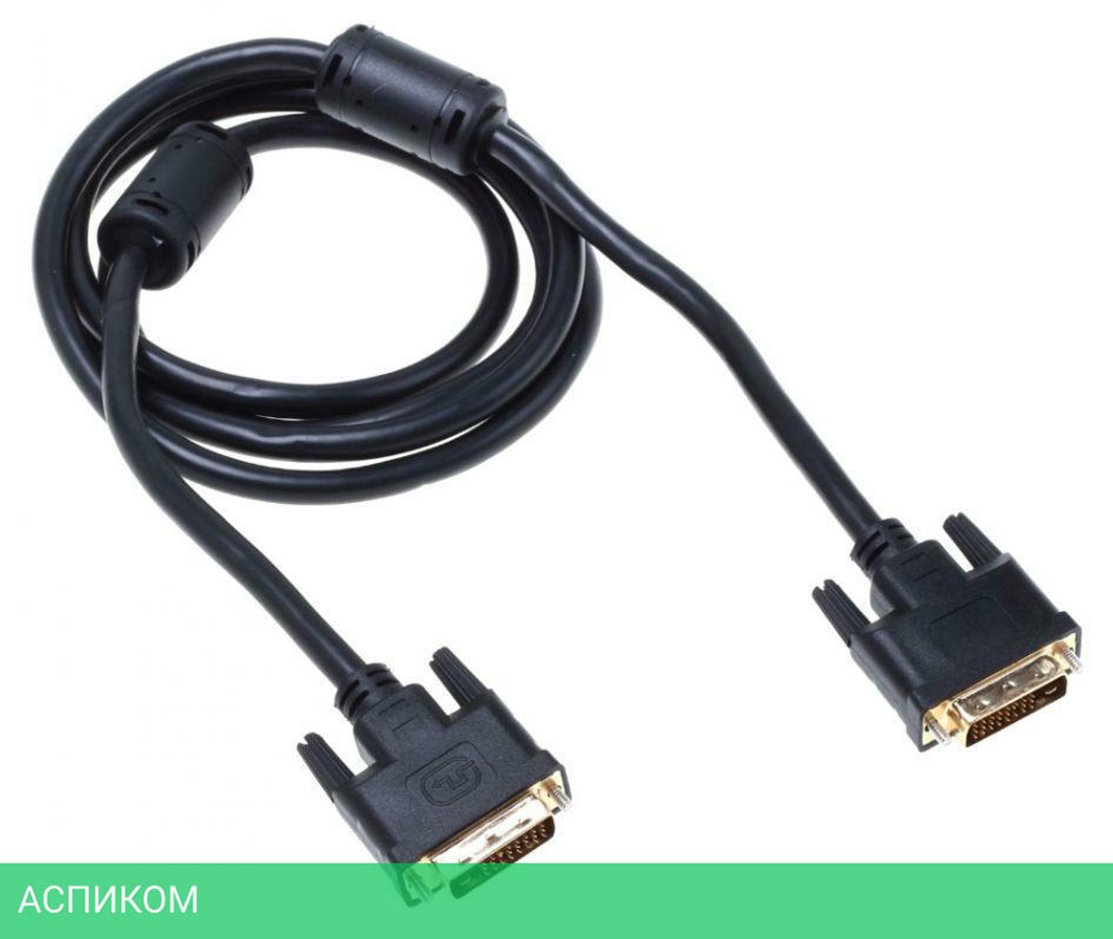 Кабель Buro DVI-D(m)/DVI-D(m) 1.8 м ферритовые кольца BHP RET DVI18 черный