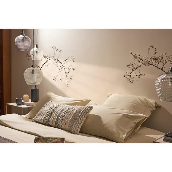 Набор из двух наволочек из сатина серо-бежевого цвета с брашинг-эффектом из коллекции essential