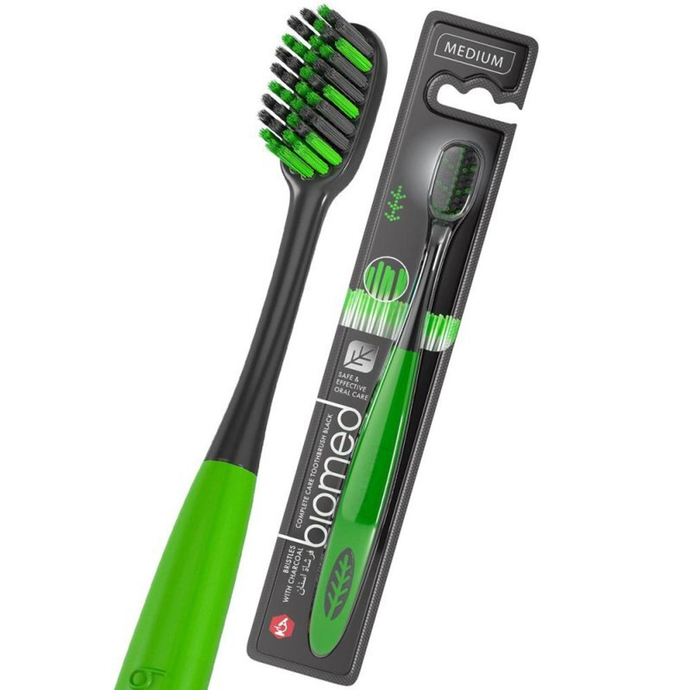 Biomed Зубная щетка комплексная Black, средняя, шт., блок 48шт., Биомед