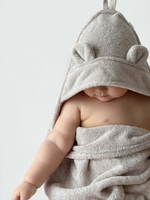 Детское полотенце с капюшоном серый