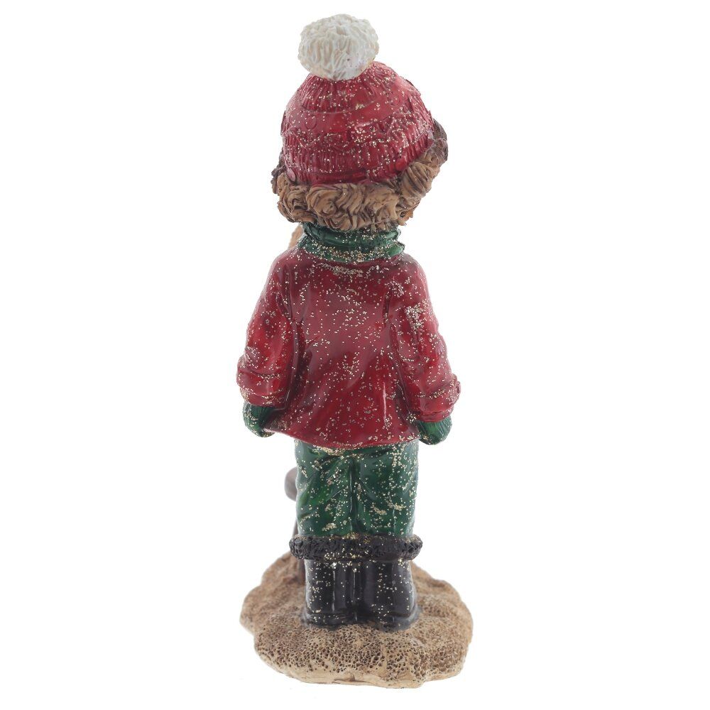 GAEM Фигурка декоративная "Мальчик и медвежонок", L8,5 W5 H13,5 см