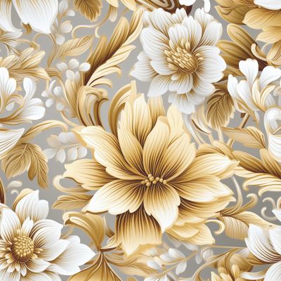 Золотые цветы на светлом фоне