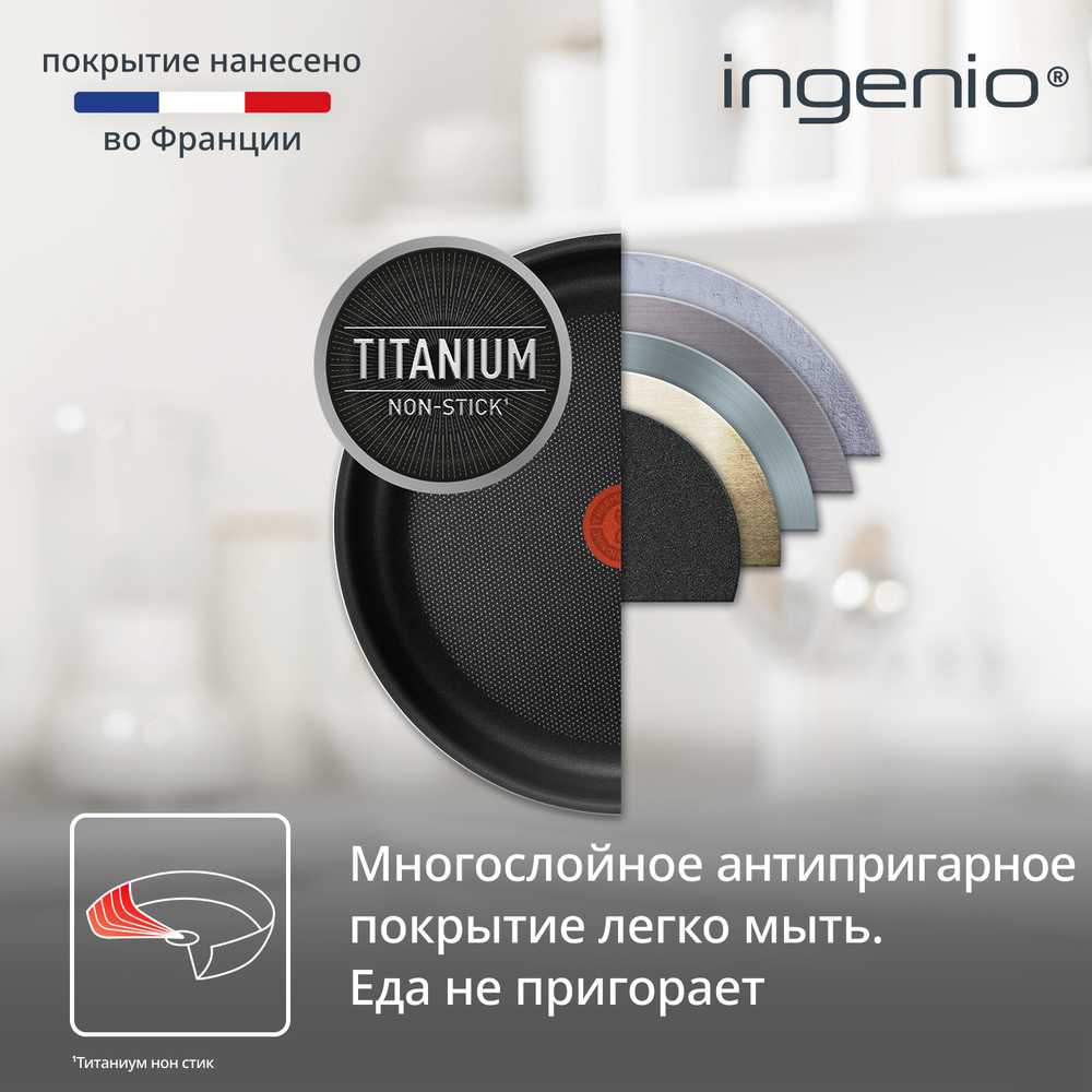 Набор посуды Tefal Ingenio Black 8 предметов 24/28/26/16/ см. 04238850