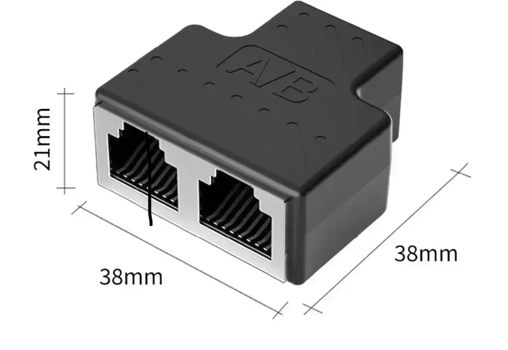 Проходной адаптер, соединитель интернет кабеля RJ45-RJ45, разветвитель для компьютерного кабеля 8P8C