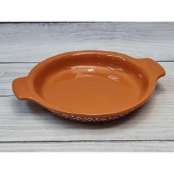 Блюдо круглое d 21,5 см h3,5 см с ручками 300 мл "Псковский" керамика ПГ [6]