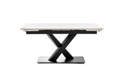 "Юпитер" стол интерьерный раздвижной обеденный из керамики, цвет белый глянцевый