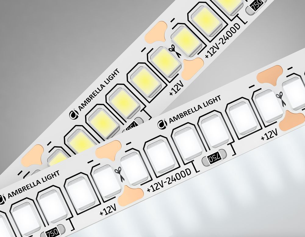 Светодиодная лента GS1502 2835 240Led/ 19.2W m/ 12V IP20 4500K/ 5000*10*1.2mm/ кратность резки 25mm (2 конт.)