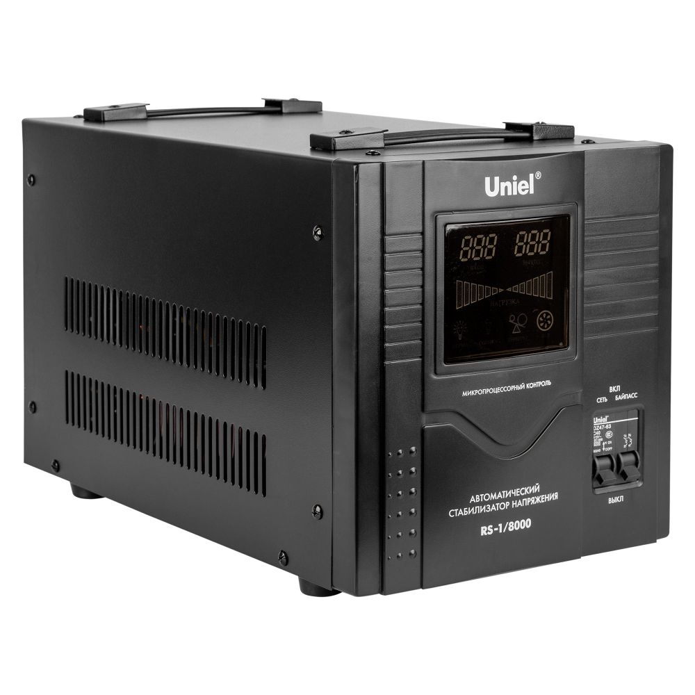 RS-1-8000 Стабилизатор Uniel релейный однофазный. 8.0 кВА.