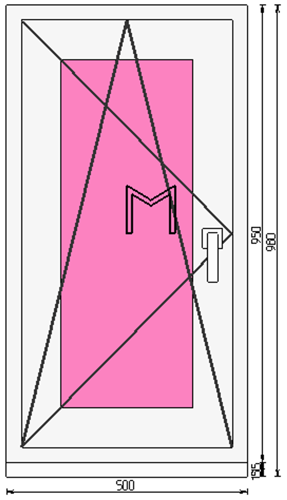 Пластиковое окно 950 х 500 ТермА Эко + Москитная сетка