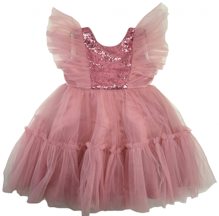 Платье №4/1 сухая роза, пайетки