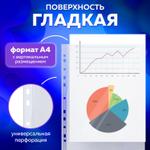 Файлы перфорированные А4 BRAUBERG комплект 100 шт. гладкие "Яблоко" 35 мкм (4 штуки в упаковке)