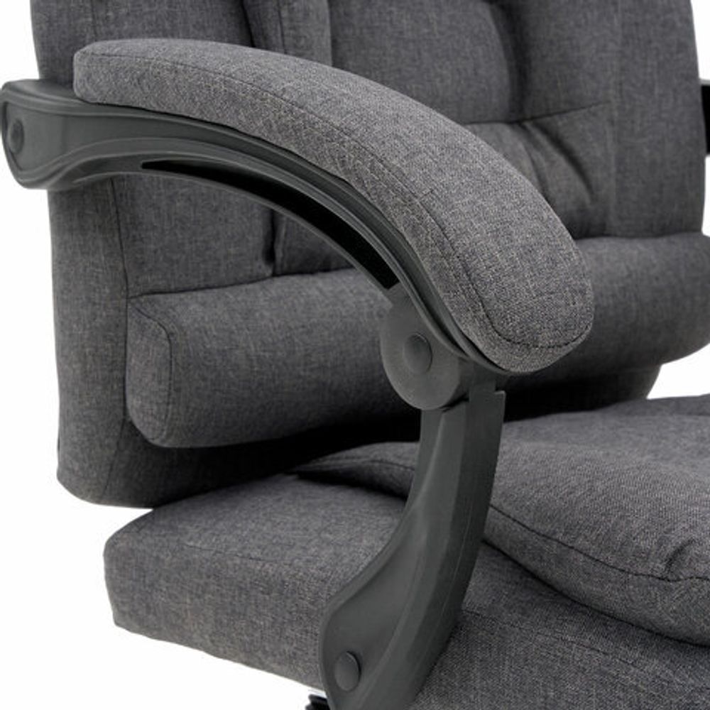 Кресло офисное CROMEX (КРОМЕКС) "Chill MS-005", с функцией вибромассажа, подножка, ткань, серое, 532959