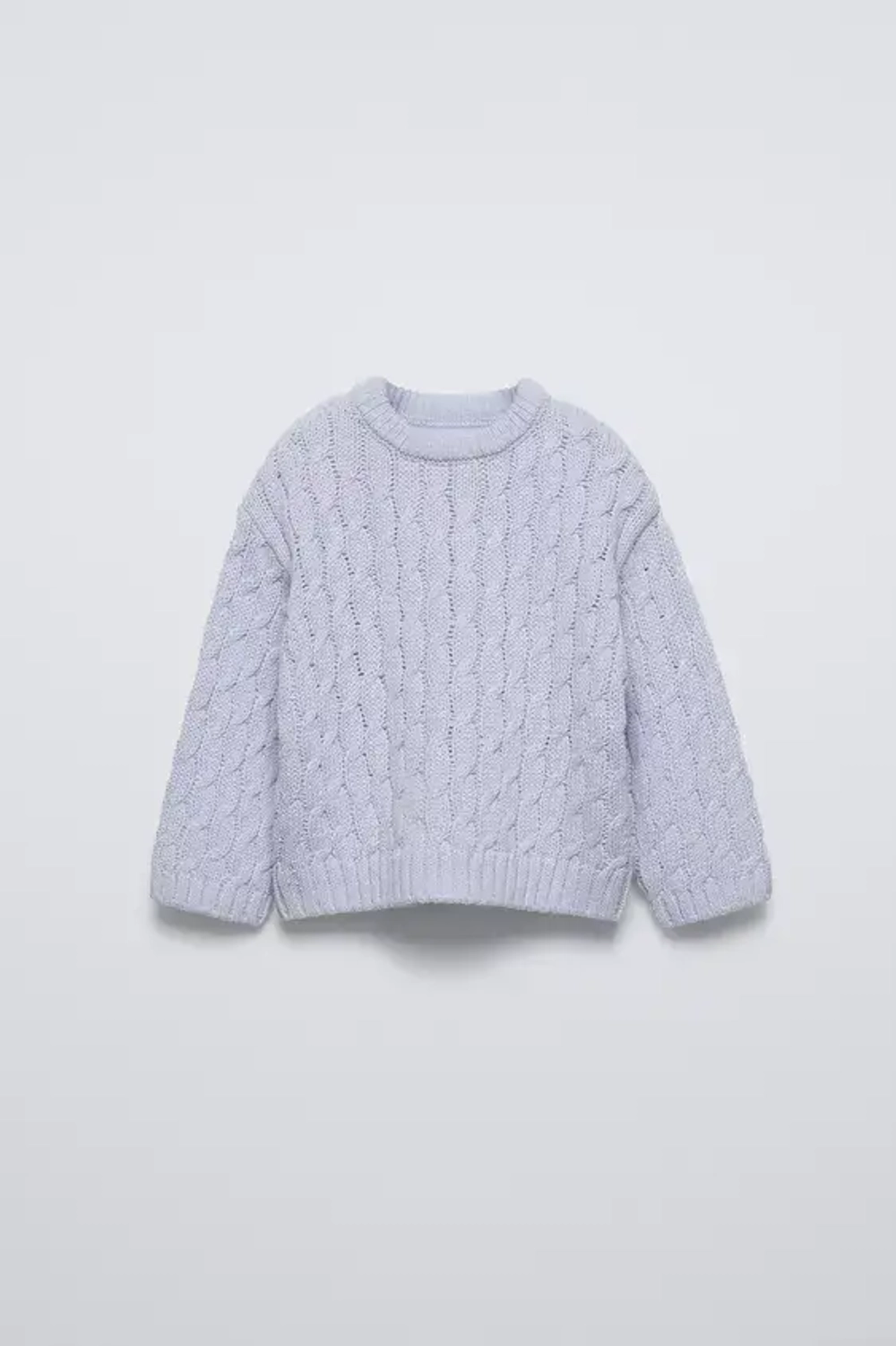 ZARA СВИТЕР С УЗОРОМ «КОСЫ», ЛАВАНДОВО-СИНИЙ