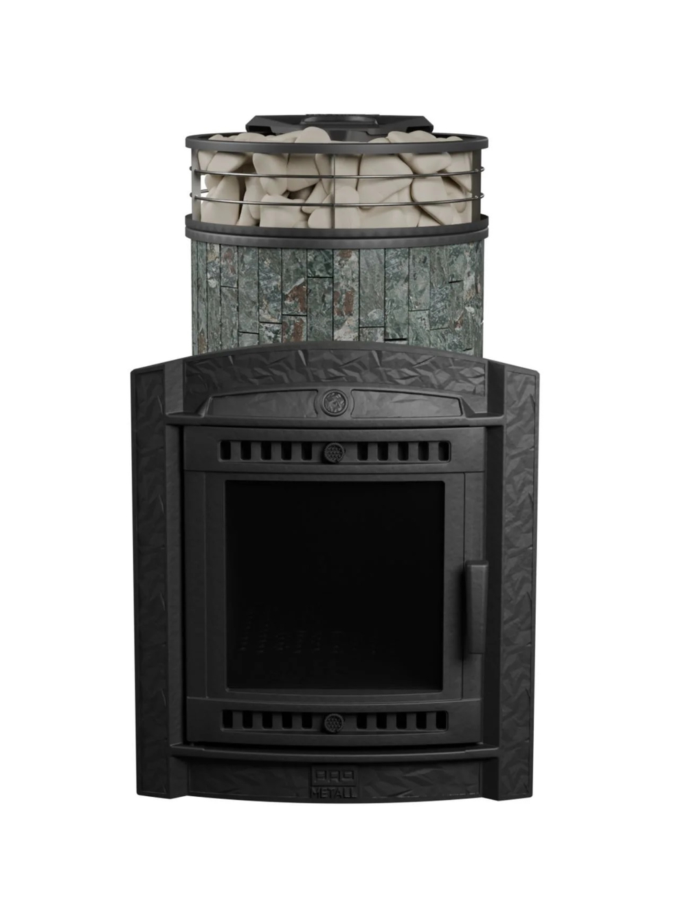 Печь банная «Атмосфера L» Жадеит ЛАМЕЛЬ+СЕТКА