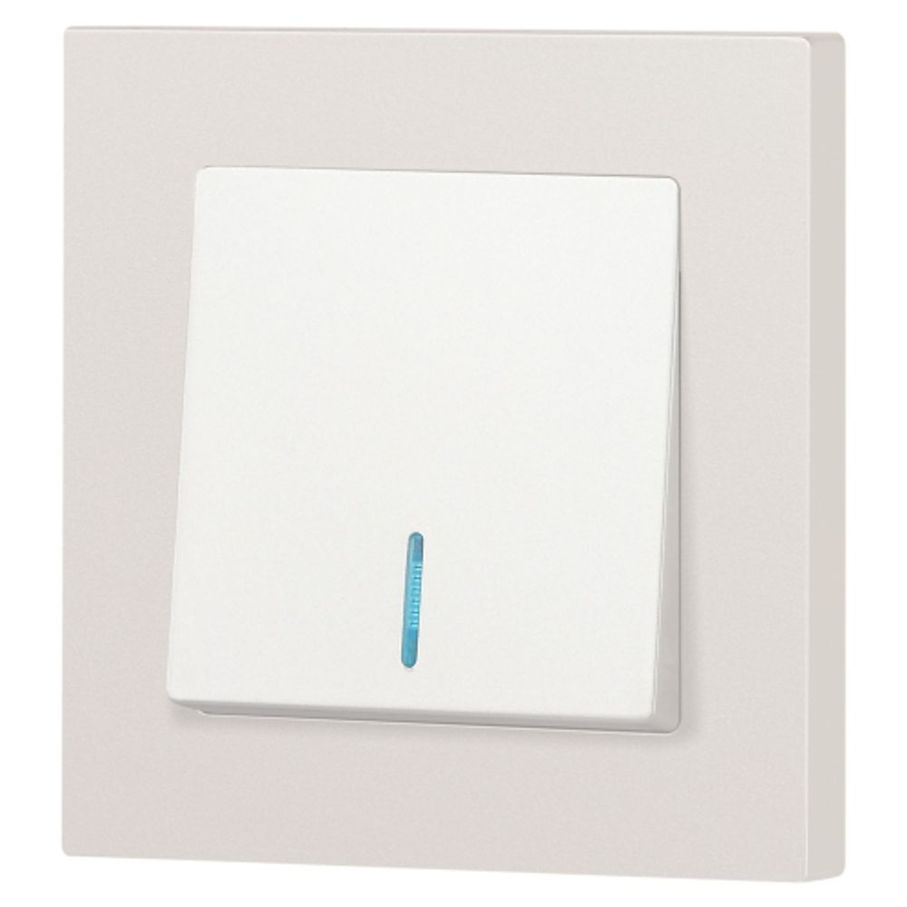 Выключатель Intro Accent 6-102-06 с подсветкой, 10А-250В, IP20, СУ, AL/CU, перламутр