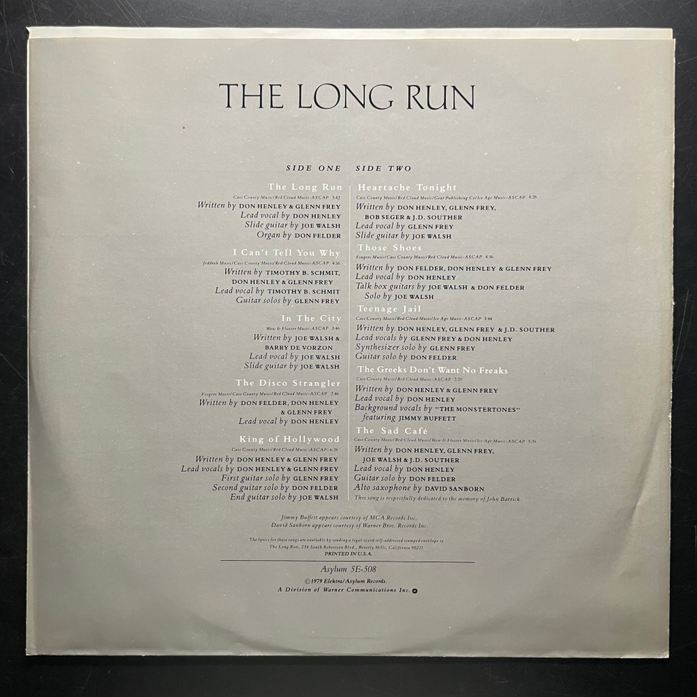 Eagles ‎– The Long Run (США 1979г.)
