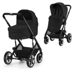 Коляска Cybex Talos S Lux BLK complete Aton B2 Bay Blue 3 в 1 Moon Black с дождевиками