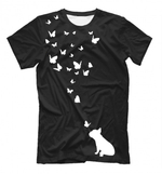 Футболка "Французский бульдог и бабочки"