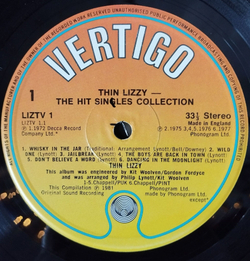 Винтажная виниловая пластинка LP Thin Lizzy The Adventures Of Thin Lizzy (The Hit Singles Collection) (UK 1981)