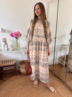 Платье Мари для беременных и кормящих, Кремовый с орнаментом