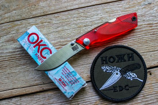 Складной нож Ontario 8798RED Wraith Ice Series Fire c клинком из стали 1.4116 Krupp (X50CrMoV15) рукоять ABS-пластик