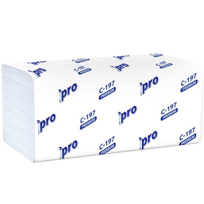 Полотенца бумажные листовые Protissue C197 V-слож. 2-х сл. 200 л 1/20