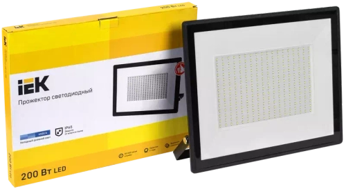Прожектор СДО 06-200 светодиодный черный IP65 6500 K IEK LPDO601-200-65-K02