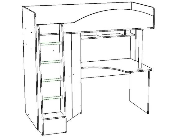 Кровать ДЖЕРСИ-3 левая