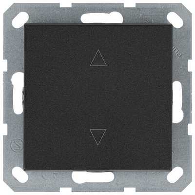 Выключатель одноклавишный для штор 10A 250V~ с накладкой, цвет Антрацит