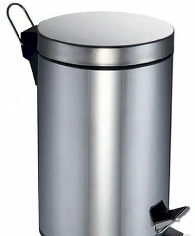 Ведро для мусора с педалью, 20 литров, хром