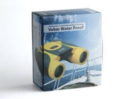 Бинокль Veber 10x25 WP черно-желтый - упаковка
