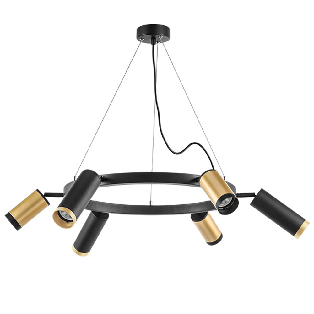 LR01640387370 Люстра RULLO 6х50W GU10 ЧЕРНЫЙ/ЗОЛОТО (571016+214440-3+214487-3+203437-3+203440-3)