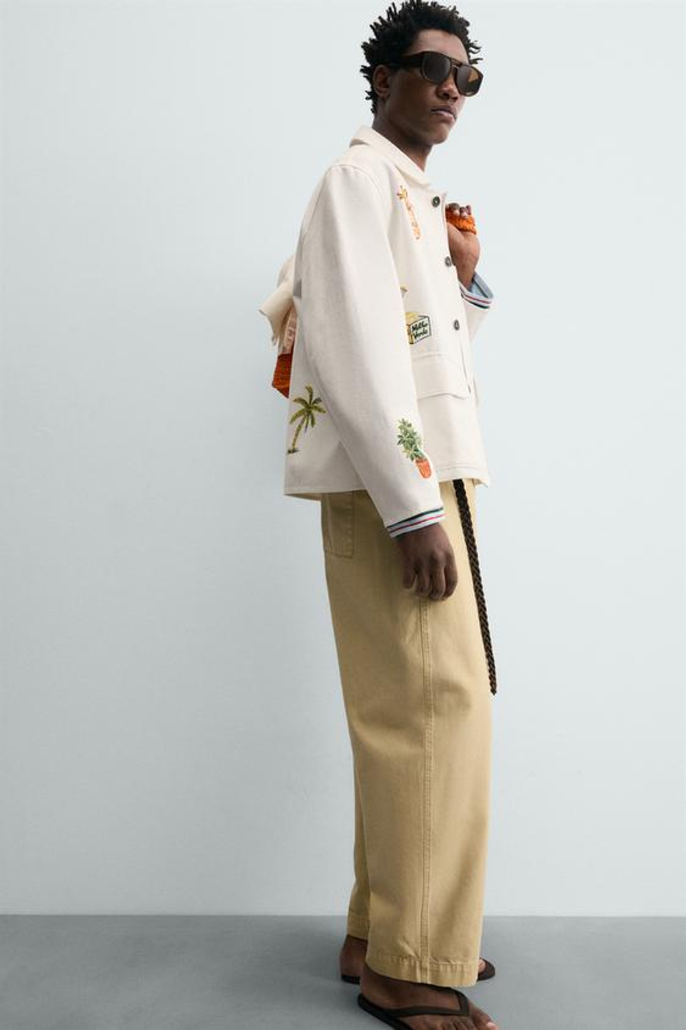 ZARA БРЮКИ BALLOON FIT С ЭФФЕКТОМ ПОТЕРТОСТИ, СВЕТЛО-ЖЕЛТЫЙ