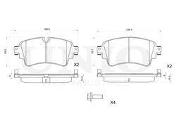 Колодки тормозные диск. задние UNIO BRP-20157