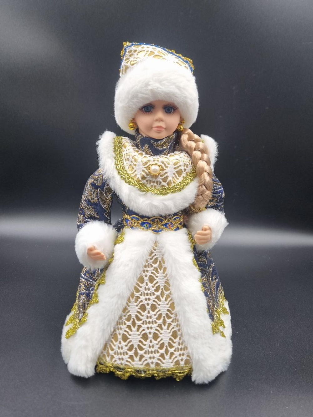 Снегурочка 30см музыкальная в синей шубе ST202B